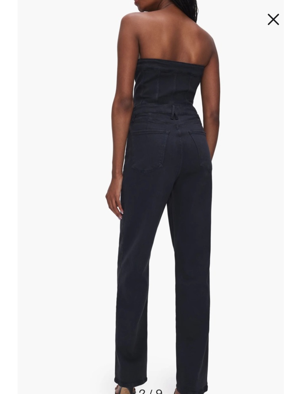 Good American Black Denim Tube Jumpsuit - Picture 2 of 7